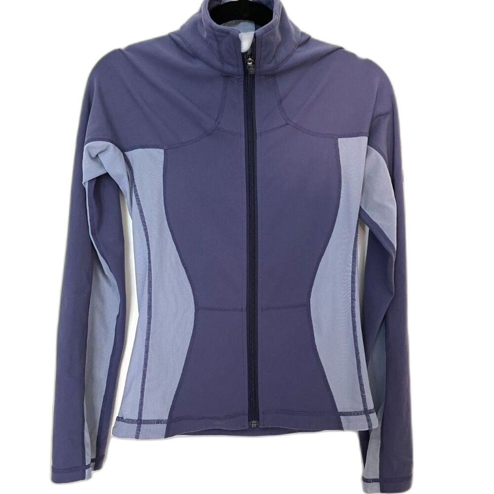 Lululemon Women's Blue Full Zip Jacket Mesh Sides Back Zip Pockets SZ M